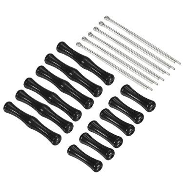 Imagem de Protetor de dedo de corda de arco para arco de flecha, 5 cm, pacote com 6 protetores de dedo de silicone para adultos, preto