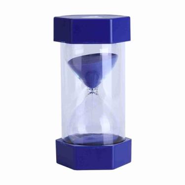 Imagem de Temporizador de areia, ampulheta de vidro de areia azul, 3/10/20/30/60 minutos Sandglass Timer Relógio de areia para casa, sala de aula, cozinha, escritório, decoração, presente infantil