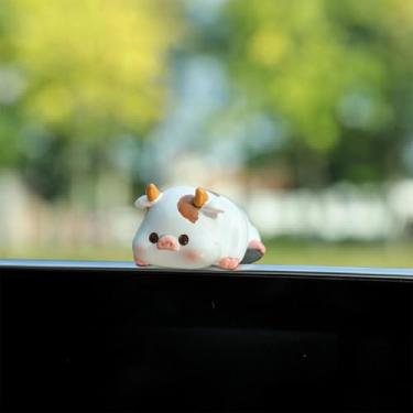 Imagem de 1 peça nova decoração de verão para enfeites de carro Xiaoniu: estatuetas de festa de desenho animado, animais de desenho animado na tela de exibição de computador do console central do carro