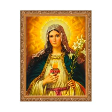 Imagem de Quadro Imaculado Coração de Maria com moldura (P)