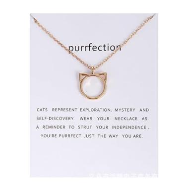 Imagem de Colar de gato, joias femininas, cartão de presente, fofo, em formato de animal, moda feminina