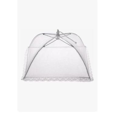 Imagem de 2 Protetor Alimentos Cobre Bolo Pudim Etc Tela Rendada 30cm