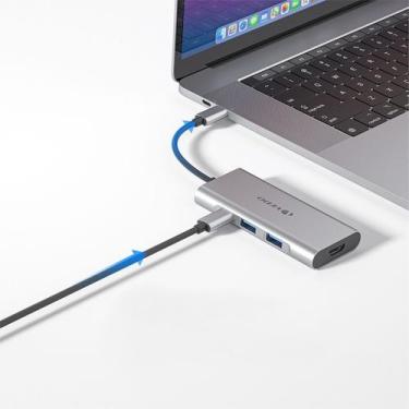 Imagem de Hub Adaptador 7 Em 1 Com Usb 3.0 5 Gbps Usb-c Hdmi Cartão Sd Micro Not