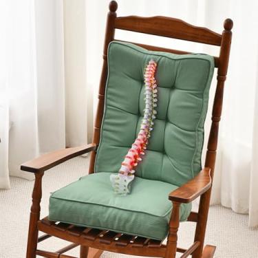 Imagem de SUNROX Almofada de cadeira de balanço antiderrapante de espuma viscoelástica FadeShield, resistente à água, espessa, durável, conjunto de almofadas de assento e encosto com laços para balancim interno