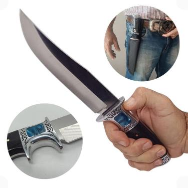 Imagem de Faca Inox Pedra Azul Churrasco Pesca Com Bainha