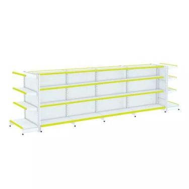 Imagem de Gondola Centro 137 Fit Ate 4 Metros 2 Ponta Branco 40b Pe Amarelo - AM