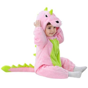 Imagem de Fantasia TONWHAR Baby Animal Outfit Macacão Macacão Dinossauro Rosa