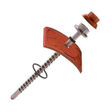 Imagem de Kit 20 Parafusos C Vedação Para Telha Colonial Pvc Fixação Terracota -