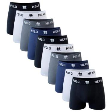 Imagem de Kit 10 Cuecas Boxer Microfibra Sortidas 3 - POLO WEAR, G, Sortido