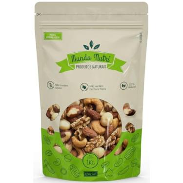 Imagem de 1kg Mix de Castanhas Premium Mundo Nutri - Castanha de Caju, Castanha do Pará, Amêndoas, Nozes e Macadâmia (COM SAL)
