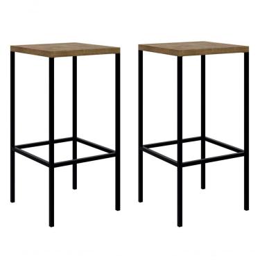 Imagem de Kit Com 02 Banqueta Alta 27816 Vermont Preto Fosco