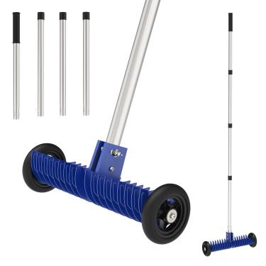 Imagem de JouZYA Ancinho De Palha Para Gramado, Ferramenta Remoção Aço 15 Polegadas, Ângulo Ajustável 0 A 15° E Comprimento 38 68 Jardim Resistente Grama Morta Cuidados Com O Gramado (Azul)