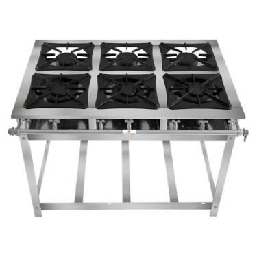 Imagem de Fogão Super 40 Kenok 6 Bocas 3 Duplas Baixa Pressão FBSU6B.774