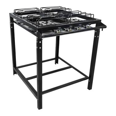 Imagem de Fogão Semi Industrial 4 Bocas Grande Alta Pressão Preto Roa