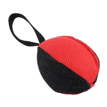 Imagem de Aramox Bola de Rebocador de Cachorro Grande Com Brinquedo Interativo para Alívio de Ansiedade, Adequado para Pastor Alemão, Belga Malinois, Fibra de Algodão, Rugby, Atividades (Preto + Vermelho)