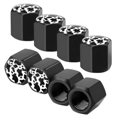 Imagem de NYTKL 8 peças de tampas de haste de válvula de pneu, lindas capas de válvula de pneu herméticas à prova de poeira, tampas de haste de roda de alumínio resistente à corrosão para carros, caminhões