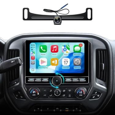 Imagem de Rádio de 10 polegadas 4 + 64 G para Chevy Silverado/GMC Sierra 2014-2018 | Wireless CarPlay Android Auto QLED Touch Screen Car Stereo | Botão de botão único | Sintonizador AM/FM | Controle de volante