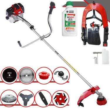 Imagem de Roçadeira Com Sistema Anti-Vibração Toyama RT43L À Gasolina 43cc 1,7HP 10.000rpm Completa Com Carretel de Nylon + 7 Opções de Corte + ÓLEO STIHL 2T