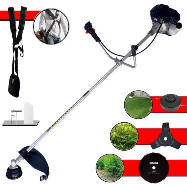 Imagem de Roçadeira Lateral Toyama RT43LB25A À Gasolina 2 Tempos 43cc 1,7HP 10.000rpm 3 Opções de Corte Com Lâmina 3 Pontas + Lâmina 80 Dentes + Carretel Nylon