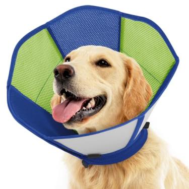 Imagem de SUNFURA Cone para cães - Cone macio para que os cães parem de lamber, coleira eletrônica para animais de estimação alternativa após a cirurgia, coleira ajustável de recuperação de animais de estimação