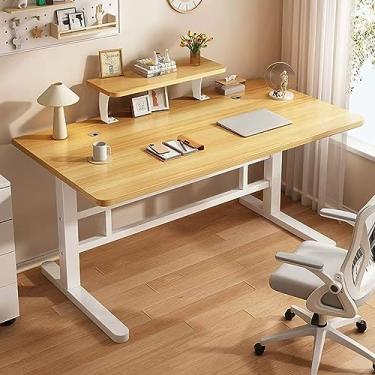 Imagem de Mesa de computador, mesa de jogos, mesa de estudo, mesa de trabalho com estante de livros