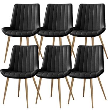 Imagem de Conjunto de 6 cadeiras de móveis de sala de jantar de cozinha, cadeira de cozinha de couro PU, simplicidade moderna, quarto, sala de casamento, varanda, sofá, cadeira, penteadeira, cadeira de