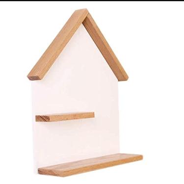 Imagem de Prateleira de parede de madeira maciça, prateleira de janela rústica, prateleira de armazenamento, decoração de plantas, fotos, decoração, exibição da sala de estar