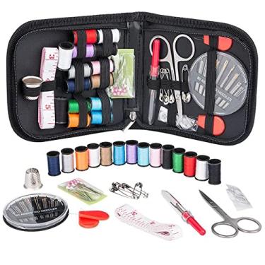 Imagem de Kit de Costura para Viagem Adultos - Básico Emergência com Linhas Multicoloridas e Agulhas Pequeno Iniciantes
