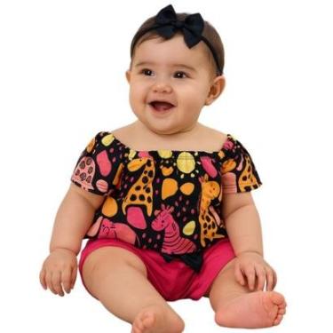 Imagem de Conjunto Bebê Menina Blusa e Shorts Algodão Kyly-Feminino