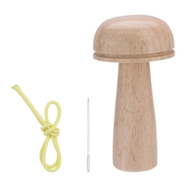 Imagem de Cogumelo Darning - Cogumelo de madeira | Máquina de costura, ferramenta de costura fofa, eficiente e versátil para projetos de bordado e artesanato