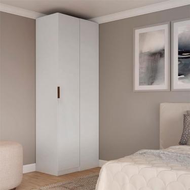Imagem de Guarda-Roupa Modulado de Canto Altezza Clean 1 Porta Branco 101 cm
