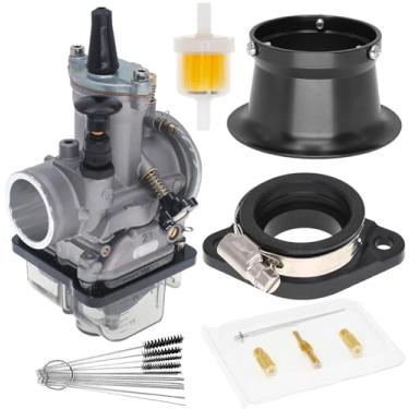 Imagem de PWK Carburador de 21 mm, carburador universal de corrida para motor 2T 4T 50cc-80cc scooter motocicleta ATV Quad Dirt Bike com buzina coletor de admissão jatos de carburador e kit de limpeza