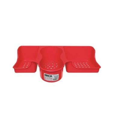 Imagem de Porta Sabão, Detergente e Esponja - ERCAPLAST, VERMELHO