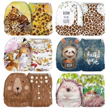 Imagem de Mama Koala 1.0 Fraldas de pano para bebês, pacote com 6 apenas capas de bolso (sem inserções) - Fraldas de bolso laváveis e reutilizáveis de tamanho único para recém-nascidos e crianças pequenas