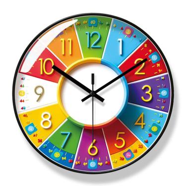 Imagem de Relógio de parede criativo colorido de 30 cm com design moderno