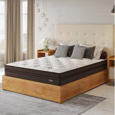 Imagem de Conjunto Cama Box Casal Zoe Com Molas Ensacadas 138x188x62,4cm Yescasa