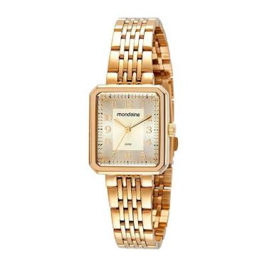 Imagem de Relógio Mondaine Feminino Quadrado Casual Dourado 32358LPMVDE1-Feminino
