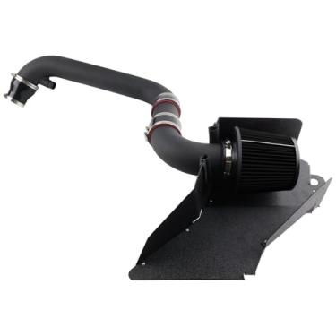 Imagem de Entrada de ar frio compatível com VW Golf MK6 2.0T 2009-2013; VW Jetta MK6 Gli 2012-2014, para 2009-2013 AUDI A3/S3 2.0L, VW Tiguan 2009-2018, tubo de alumínio resistente ao calor, filtro de fluxo