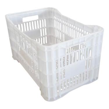 Imagem de 4 Pç Caixa Plástica Agrícola Câmara Fria Congelamento Hortifruti Organizador Rancho Frutas Verduras