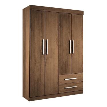 Imagem de Guarda Roupa Solteiro 4 Portas 2 Gavetas Madri Minastex Freijó