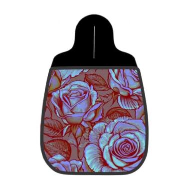 Imagem de Lixeira De Carro Organizador Lixinhocar Rosas Clássico Azul Vermelho