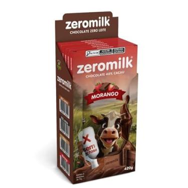 Imagem de Display 6 Chocolate Tablete Com Cacau 40% Sabor Morango - ZeroMilk