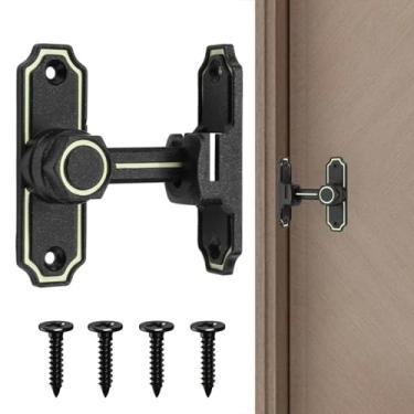 Imagem de Fechadura de porta de celeiro dobrável de 90/180 graus, trava de porta deslizante de segurança, travas pequenas para celeiro, jardim, banheiro, armário, janela, porta deslizante, protege a privacidade