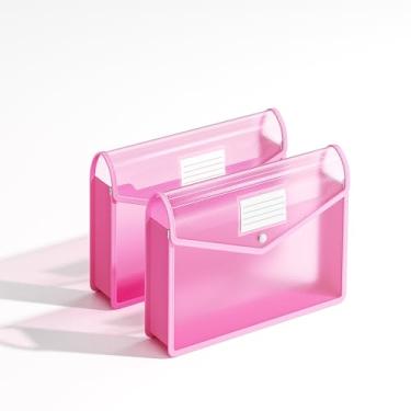 Imagem de XingDuing Pasta de arquivo expansível de plástico, envelopes transparentes com fecho de pressão, tamanho carta/tamanho A4 para escola/escritório/casa/hospital, sem divisórias, grande capacidade