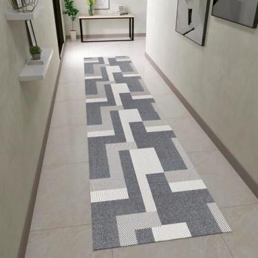 Imagem de Passadeira Maya Luxo 2,50m x 0,65cm Antiderrapante Tapete para Quarto Cozinha Beira Cama (Preto)