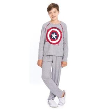Imagem de Pijama Longo Juvenil Capitão América Avengers - Marvel 28.05.0020-Masculino