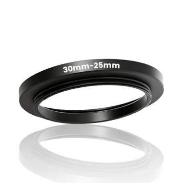 Imagem de Adaptador de anel descendente de 30 mm a 25 mm, conector de anel adaptador de filtro de lente de metal para lentes de 30 mm a 25 mm filtros UV/ND/CPL e capôs, anéis de pisar de superfície preta para