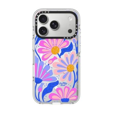 Imagem de CASETiFY Capa transparente para iPhone 17 Pro [não amarela/Magsafe/2 m. Proteção contra quedas de grau militar 3X] - Margarida mística - Transparente