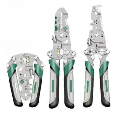 Imagem de Alicate Elétrico Multifuncional 18 em 1 para Eletricista – Alicate de Decapagem Automática, Corte e Crimpagem Profissional Dobrável