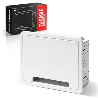 Imagem de Caixa de mídia embutida - Kit de gerenciamento de cabo de TV, gabinete de mídia estruturada, caixa de cinema em casa, para Roku, Apple TV, Samsung One Connect Mini - compatível com WiFi, dupla purpos